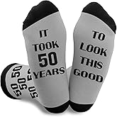 QONCV 50th Birthday Gifts for Men, 50 Year Old Birthday Gift Socks Christmas Fathers Day Valentines Gifts Present for Male Dad Father Grandpa Teacher Son Friend Brother