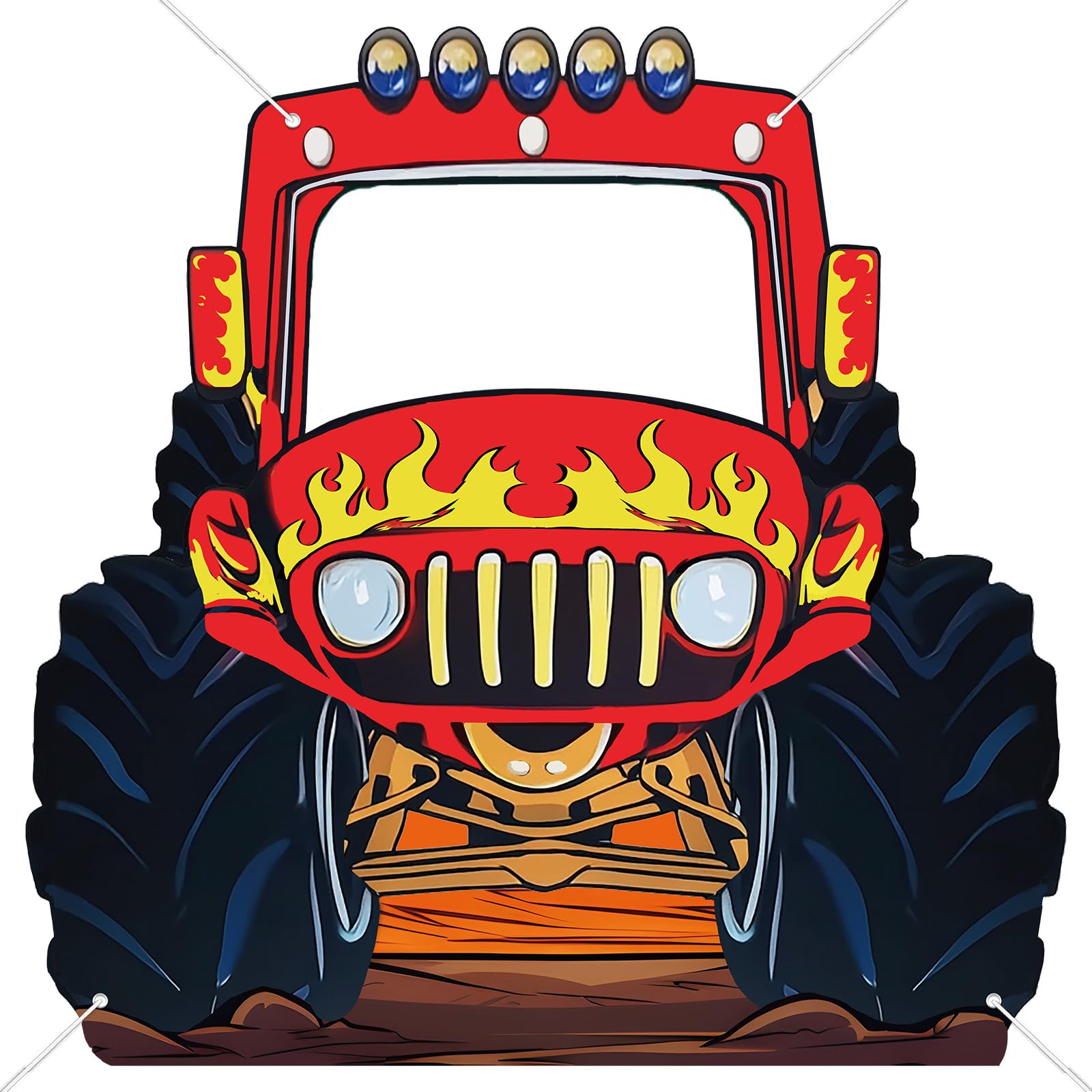 Photo 1 of 71 x 68 Inch Monster Truck Photo Soft Banner Booth Props Large Monster Fabric Photo Backdrop Party Decor Huge Monsters Truck Background Banner Funny Games Supplies for Boys Girls Birthday Party Decor