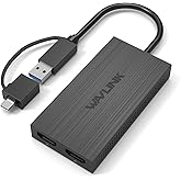 WAVLINK USB 3.0 to Dual HDMI Adapter- Supports 2 Monitor Displays, 1x2560x1440@60Hz+ 1x1920x1080@60Hz External Video Display,