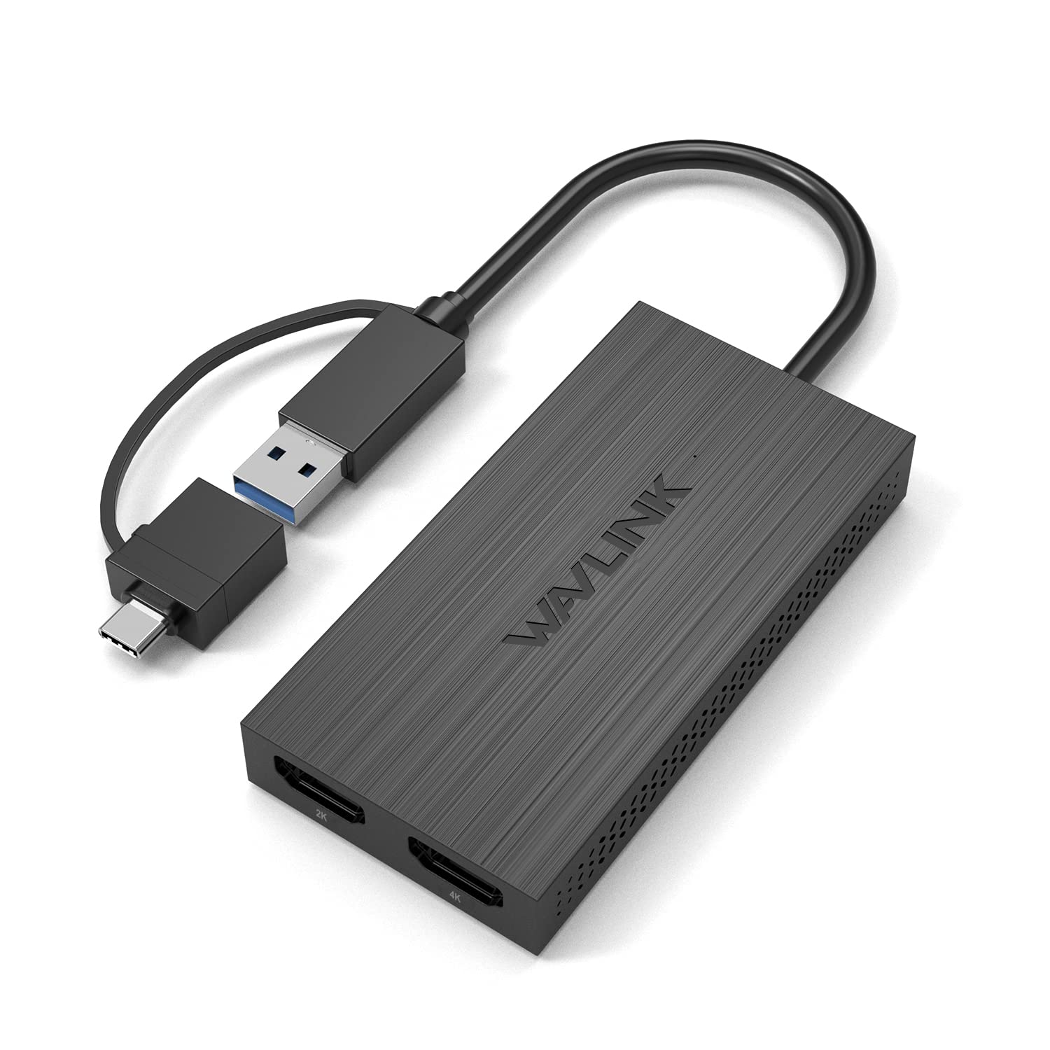 WAVLINK USB C to Dual HDMI Adapter - 1080P@60Hz, USB C to HDMI Converter for Windows/Mac OS/Chrome/Android with OTG/Thunderbolt 3/4