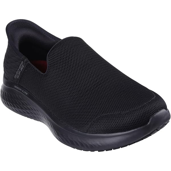Men\'s Size 11.5 Skechers Work Black Relaced Fit Slip Resistant Slip On Shoes Skechers Slip-ins Work Slip-Resistant Relaxed Fit: D main image 4