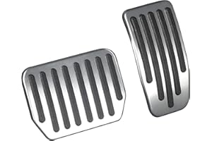 QIRUIMY Foot Pedal Pads Set for Tesla Model 3 Model Y, Non-Slip Performance Aluminum Car Accessories Brake & Accelerator Pedal Covers for Model 3/Y (Silver)