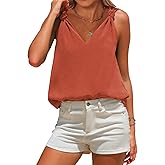 EXLURA Womens Summer Tank Top Business Casual V Neck Knotted Sleeveless Blouses Fashion Trendy Dressy Work Shirt Outfits 2026