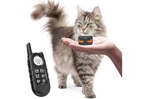 UBANINVA Tiniest Cat Shock Collar, Lightest Cat Training Collar with Remote for Small Cats 5-15lbs & Medium Large Cats/Puppies, Waterproof, Rechargeable, 1300ft Range (Orange)