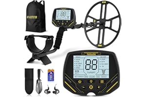 HAZLEWOLKE 14" Metal Detector for Adults, Double-D Metal Detectors with Higher Sensitivity, Waterproof Metal Detectors with Large IP68 Search Coil, Professional DISC & Pinpointer Metal Detector Mode