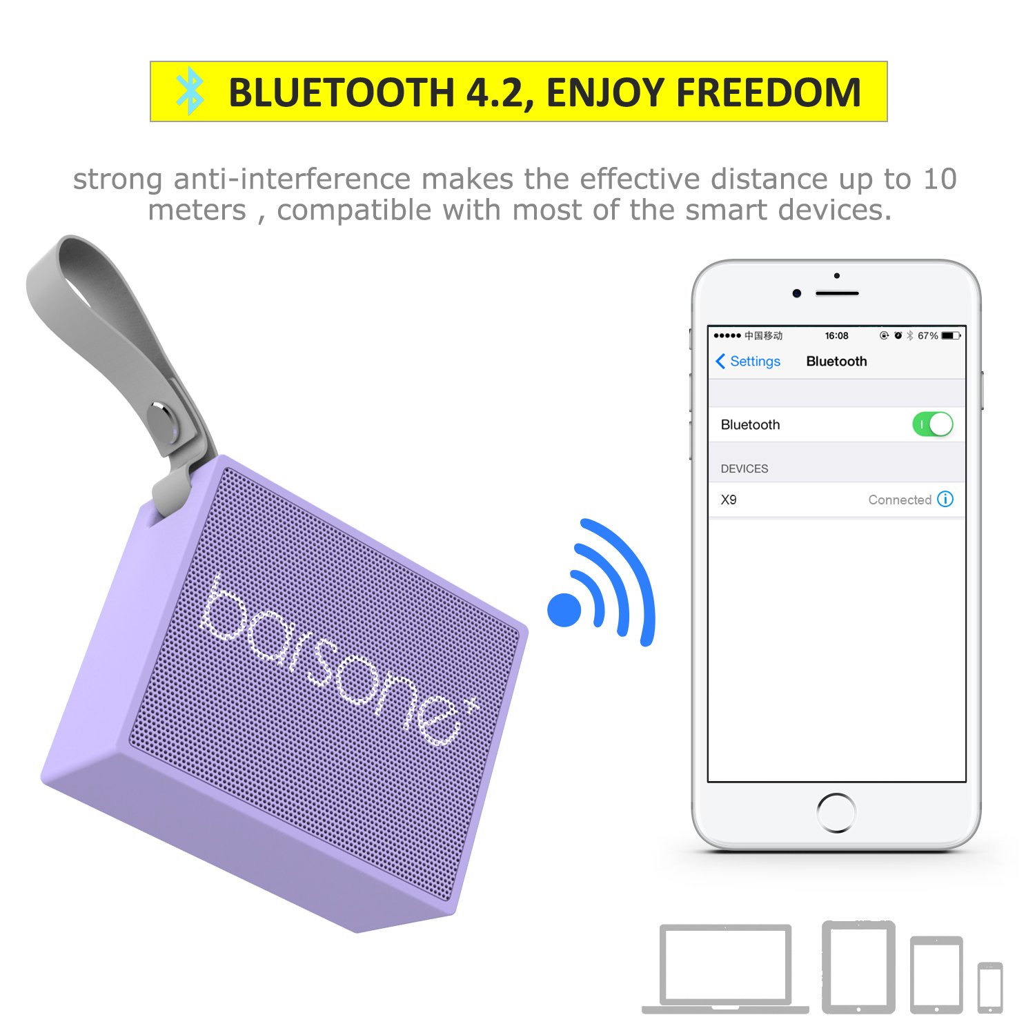 Wireless Bluetooth Speaker,Barsone Outdoor Portable Speakers，Enhanced Bass