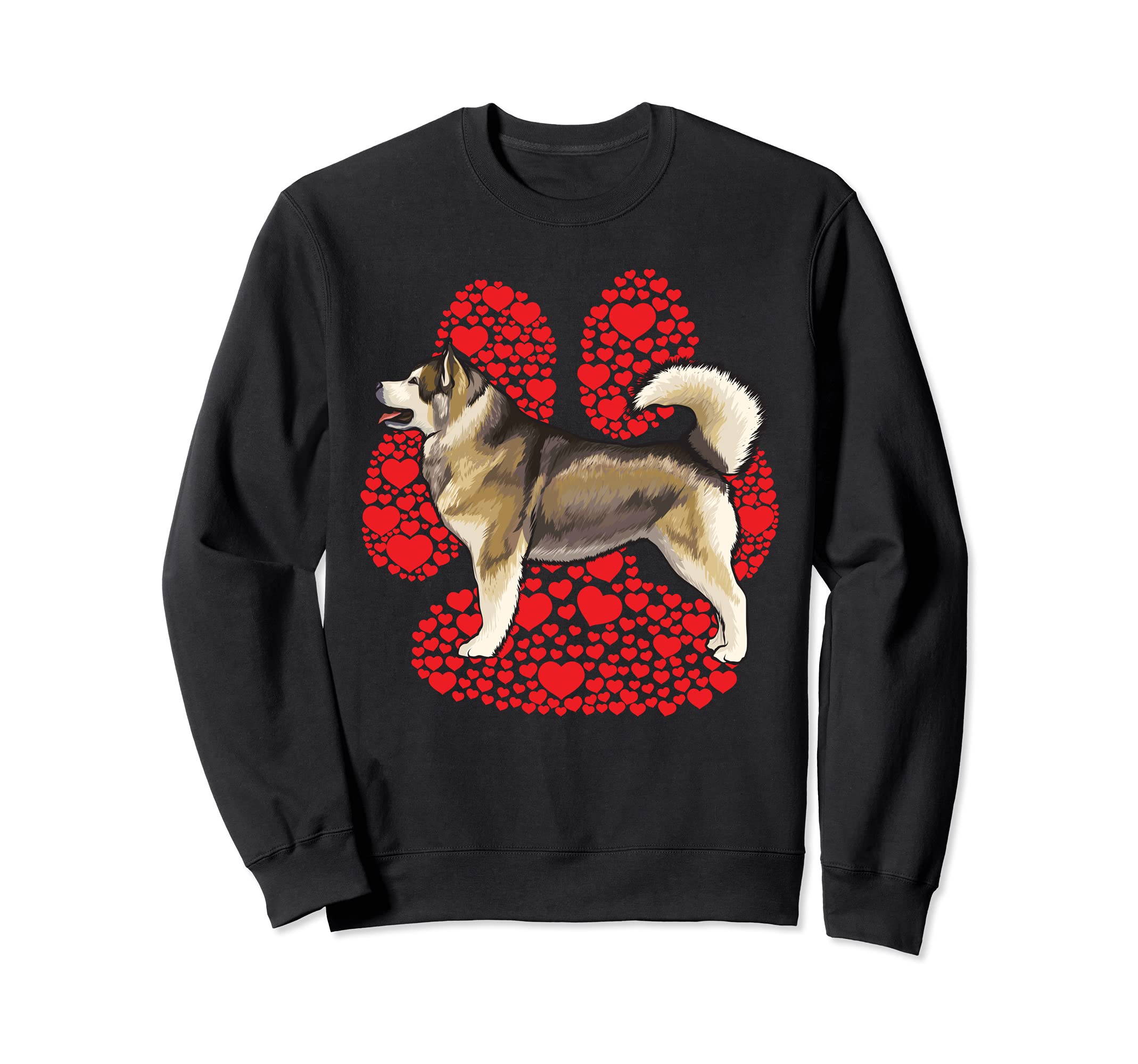 Alaskan Malamute Valentines Day Dog Love Paw Sweatshirt