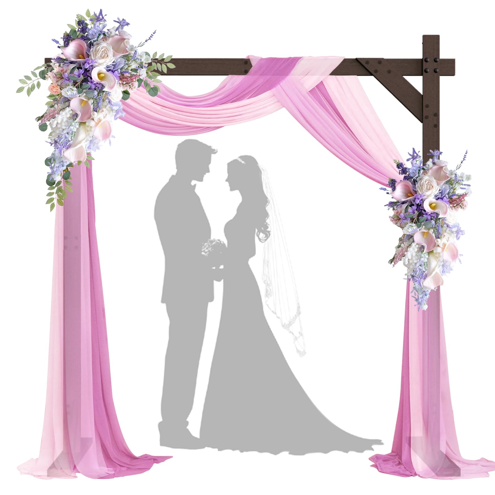 Photo 1 of *Chipped* Wooden Wedding Arch – 7.48FT Square Wood Backdrop Stand for Ceremony & Events, Sturdy Wooden Arbor for Wedding Decorations, Indoor & Outdoor Garden Arch Frame