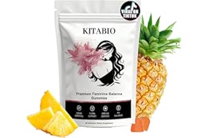 KITABIO Women’s Premium Gummies, Feminine Balance Gummies | Hawaiian Pineapple - Gluten-Free - Low Sugar (60 Vegan)