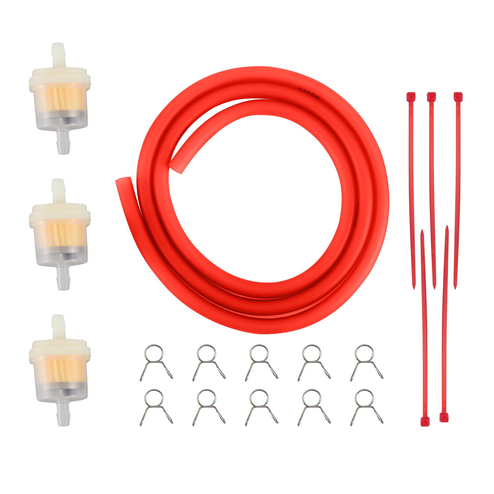 GOOFIT MotorcycleFuel Filter Line Spring Clips Clamps Tube Hose Inner Dia Oil Gasoline Replacement for Motocross ATV Scooters Red