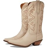 Dingo Womens Out West Embroidered Snip Toe Casual Boots Mid Calf Mid Heel 2-3"