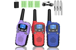 Walkie Talkies for Adults- WokTok Long Range Two Way Radio for Camping Hiking Hand Held Hiking Accessories Camping Gear Xmas Birthday Gift for Kids,SOS Siren,NOAA Weather Alert,3 Radios