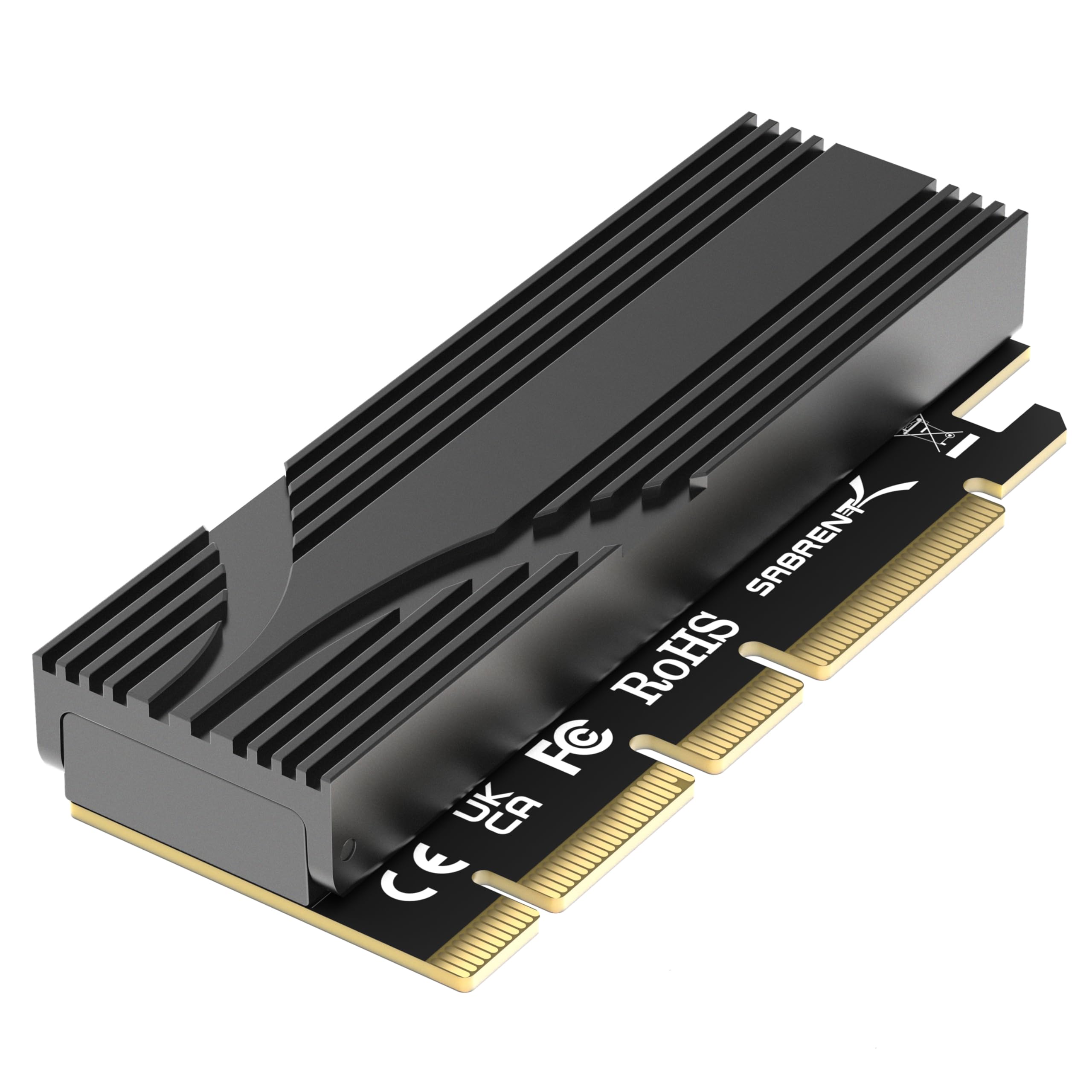 SABRENT M.2 NVMe zu PCIe x16 Adapter für Gen5 SSDs PCIe 5.0, Werkzeuglose Zusatzkarte mit Aluminium-Kühlkörper (EC-TFPE)