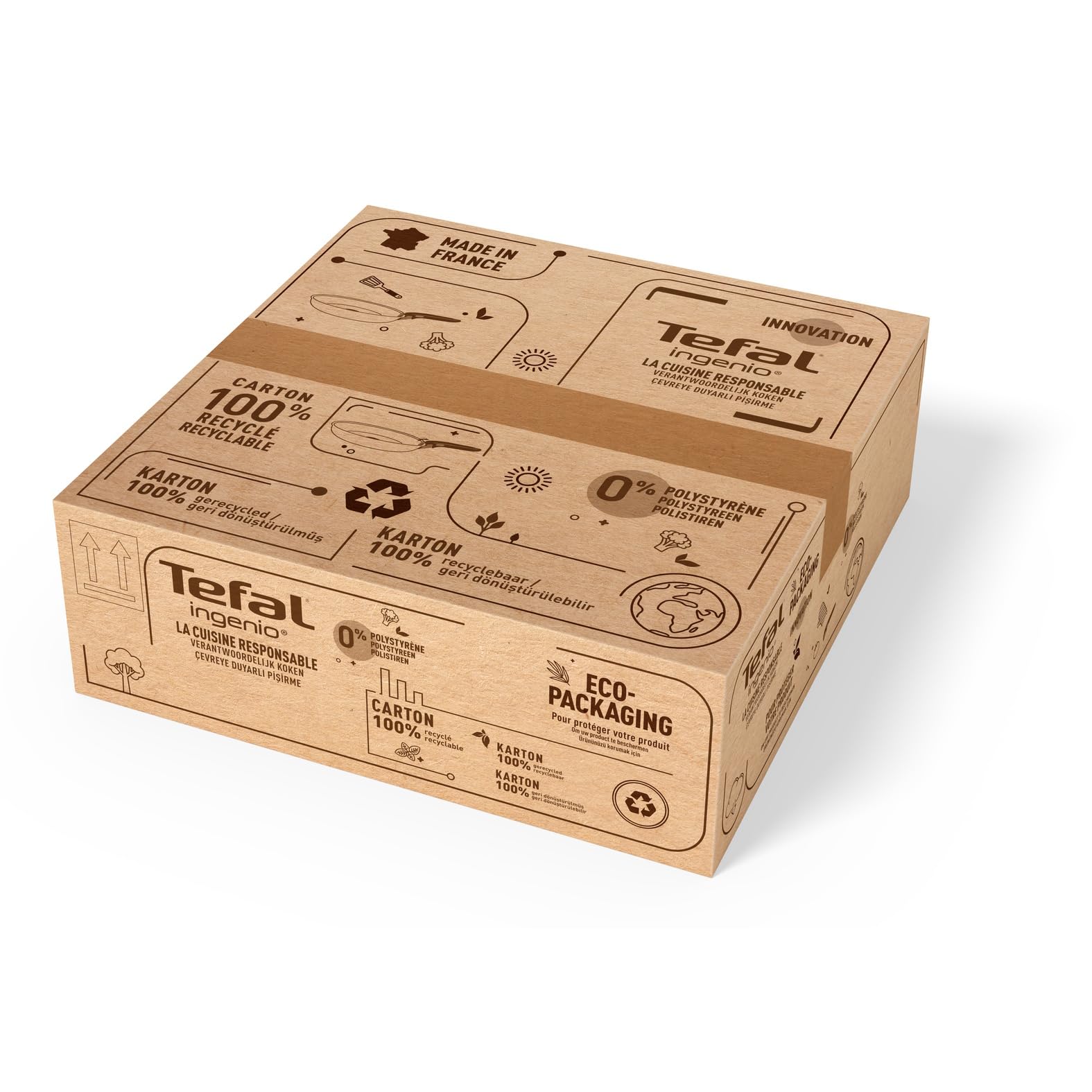 Tefal Ingenio Easy On 3-teiliges Pfannenset abnehmbarer Griff, 24/28 cm, stapelbar, platzsparend, Pfannen mit Antihaftversiegelung, einfache Handhabung und Reinigung, L15993 8