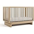 Storkcraft Santorini Deluxe 5-in-1 Convertible Crib with Bonus Toddler Guardrail (Driftwood) – GREENGUARD Gold Certified, Toddler Guardrail Included in Box, Fits Standard Crib Mattress