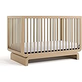 Storkcraft Santorini Deluxe 5-in-1 Convertible Crib with Bonus Toddler Guardrail (Driftwood) – GREENGUARD Gold Certified, Toddler Guardrail Included in Box, Fits Standard Crib Mattress