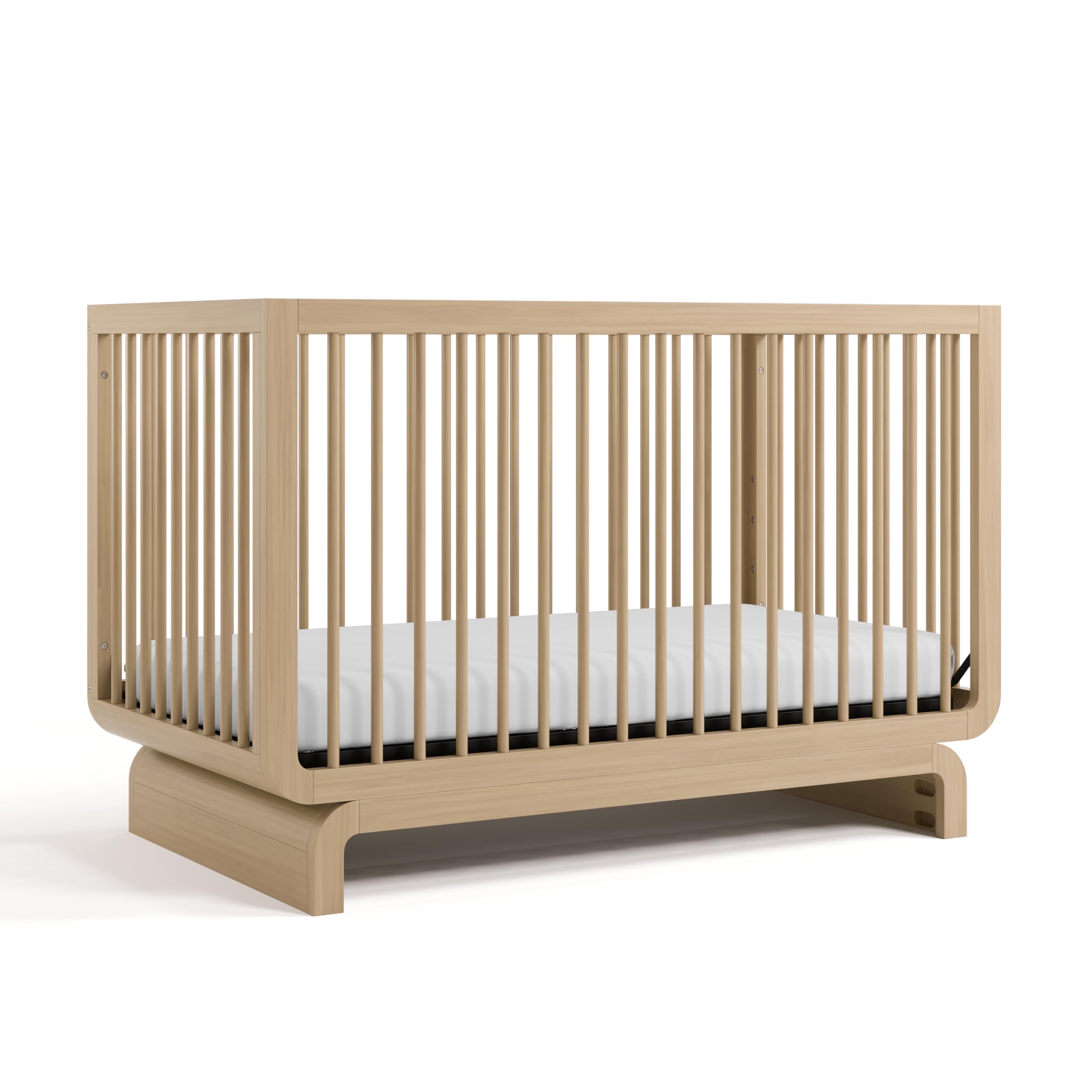 Photo 1 of Storkcraft Santorini Deluxe 5-in-1 Convertible Crib with Bonus Toddler Guardrail (Driftwood) – GREENGUARD Gold Certified, Toddler Guardrail Included in Box, Fits Standard Crib Mattress