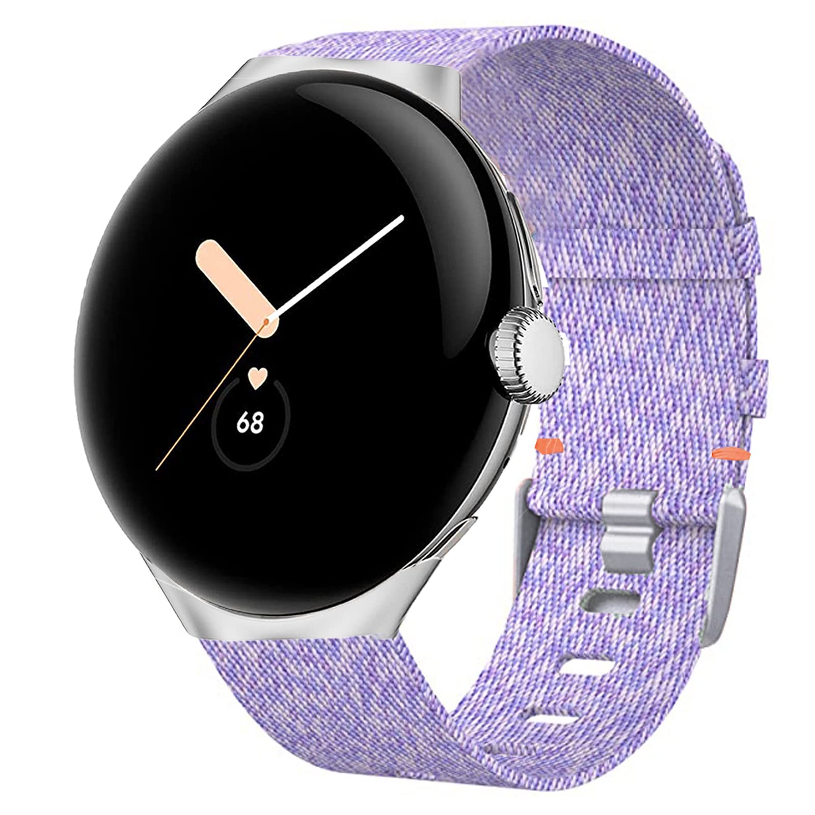 Blueshaweu Compatible for Google Pixel Watch Band, Breathable Nylon Woven Fabric Replacement Accessory Strap Compatible for Google Pixel Watch (Purple)