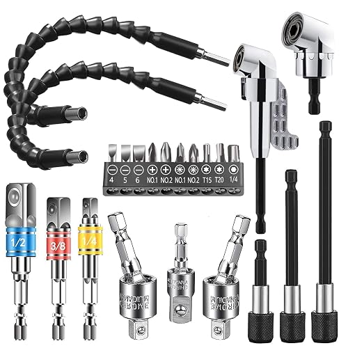 Flexible Drill Bit Extension Set 14 Pcs,Hex Shank Drill Bit Holder ...