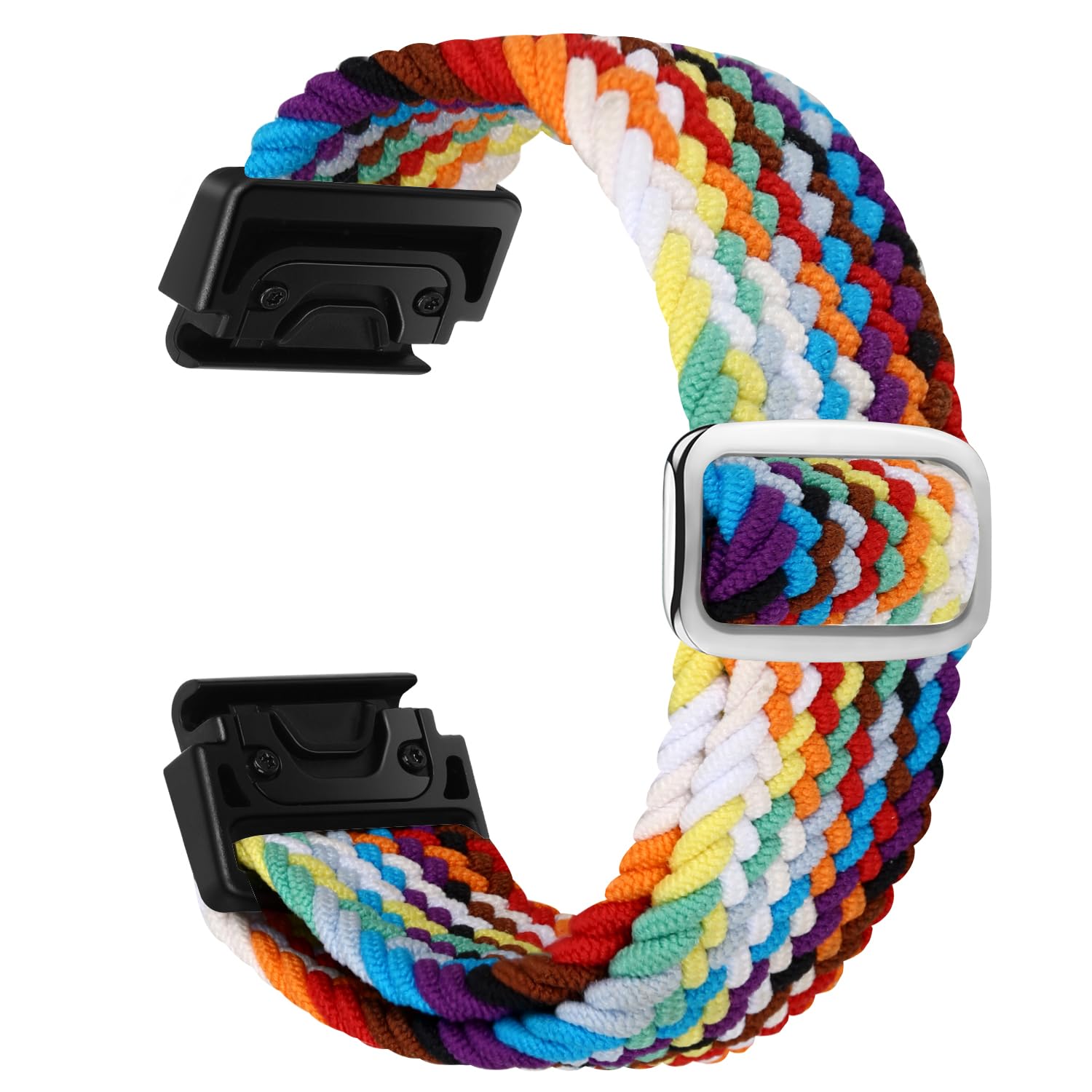 FAKBKE Braided Strap Compatible with Garmin Fenix 8 47mm/Garmin Fenix 7/7 Pro/Fenix 6/6 Pro/Fenix 5/5 Plus/EPIX 2, 22mm QuickFit Loop Wristband Soft Elastic Nylon Bracelet for Epix Pro 47mm