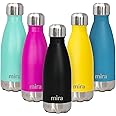 MIRA 12 oz Stainless Steel Vacuum Insulated Water Bottle - Double Walled Cola Shape Thermo - 24 Hours Cold, 12 Hours Hot - Reusable Metal Water Bottle - Kids Leak-Proof Sports Flask - Matte Black