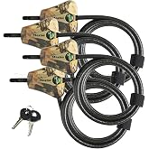Master Lock Keyed Alike Python Trail Camera Adjustable Camouflage Cable Locks w/8 Keys, 8418KA-4 CAMO 4-Pack