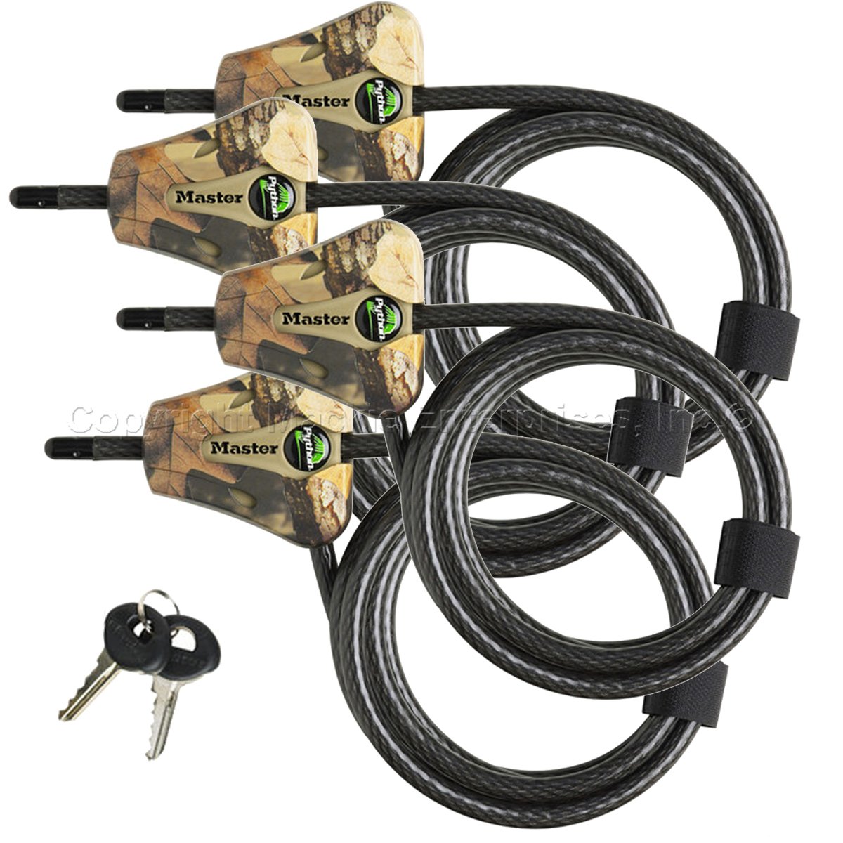 Master Lock Python Trail Camera Adjustable Camouflage Cable Locks 8418KA-4 CAMO 4-Pack Brown