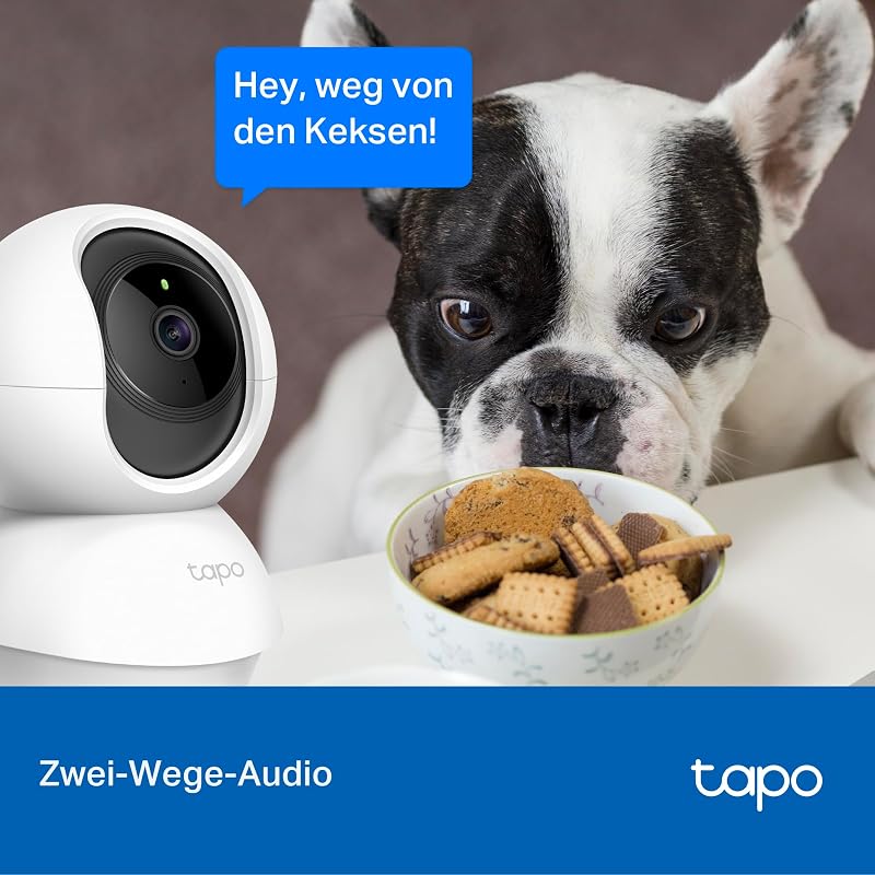 TP-Link C200P2 360° Überwachungskamera für den Innenbereich, 1080P, Nachtsicht, Bewegungserkennung, Zwei-Wege-Audio, kompatibel mit Alexa&Google Assistant, für Babys/Haustiere, 2 stück C200