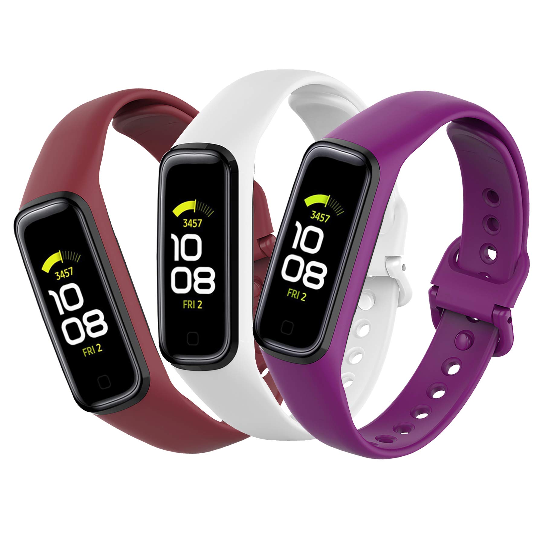 MIJOBS 3PCS Straps Compatible with Samsung Galaxy Fit 2 Wristband Silicone Replacement Strap for Samsung Galaxy FIT 2 Sports Strap Compatible with Samsung Fit 2 Watchband