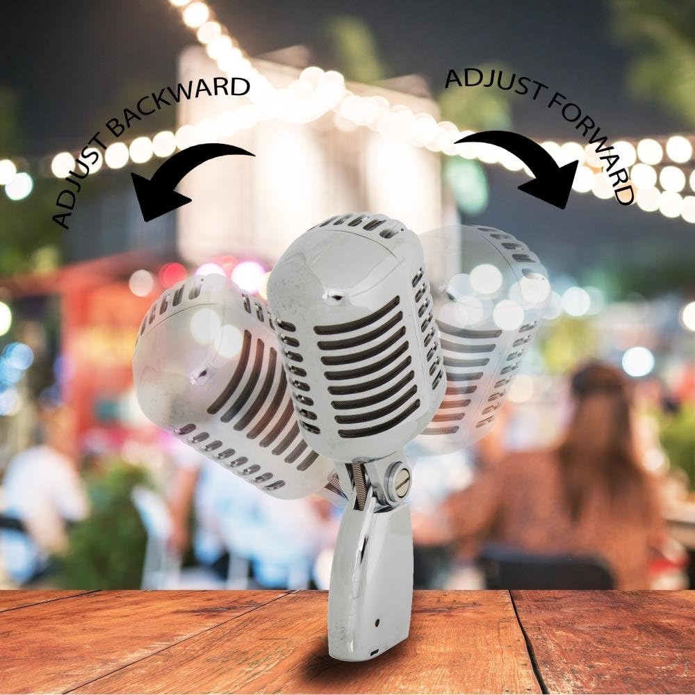 Pyle Classic Retro Dynamic Vocal Microphone - Old Vintage Style Metal Unidirectional Cardioid Mic with XLR Cable - Universal Stand Adapter - Live Performance Studio Recording - PDMICR68SL (Silver): Musical Instruments
