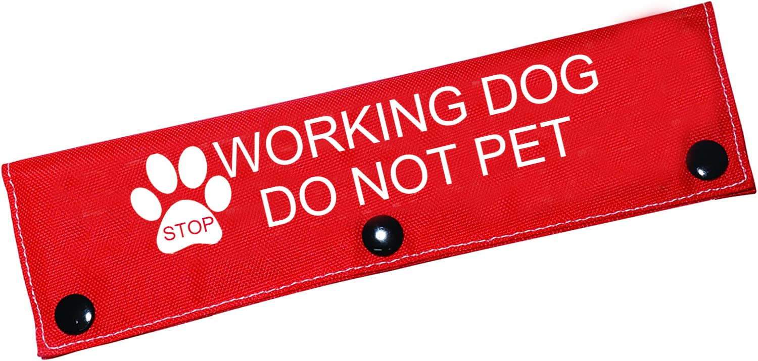 LEVLO Funny Dog Leash Sleeve - Working Dog Do Not Pet - Red - Size 22cm