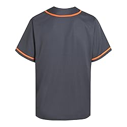 DEHANER Grey Plain Softball Baseball Jersey for Men