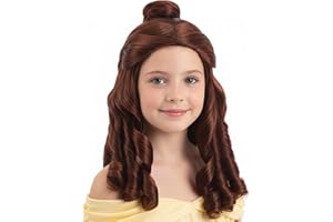 ZGXYZXMY Gils Long Wavy Brown Wigs Hair Princess Wig with Bun for Girls Halloween Cosplay