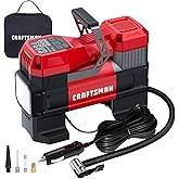 CRAFTSMAN 12V Portable Tire Inflator, Digital Air Compressor Pump with Gauge & LED Light, 150 PSI Auto Shut-Off, Compact Air Pump for Car, Motorcycle, Bike & Sports Balls