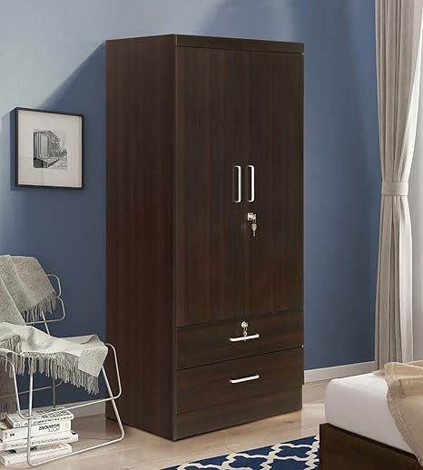 Nilkamal Edwina 2 Door Wardrobe Brown Amazon In Home Kitchen