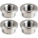 CNRAQR 3/8" NPT Female Weld on Bung Weldable Fitting (OD 0.83") with Top Head Flange (OD 1.07") 304 Stainless Steel 4PCS
