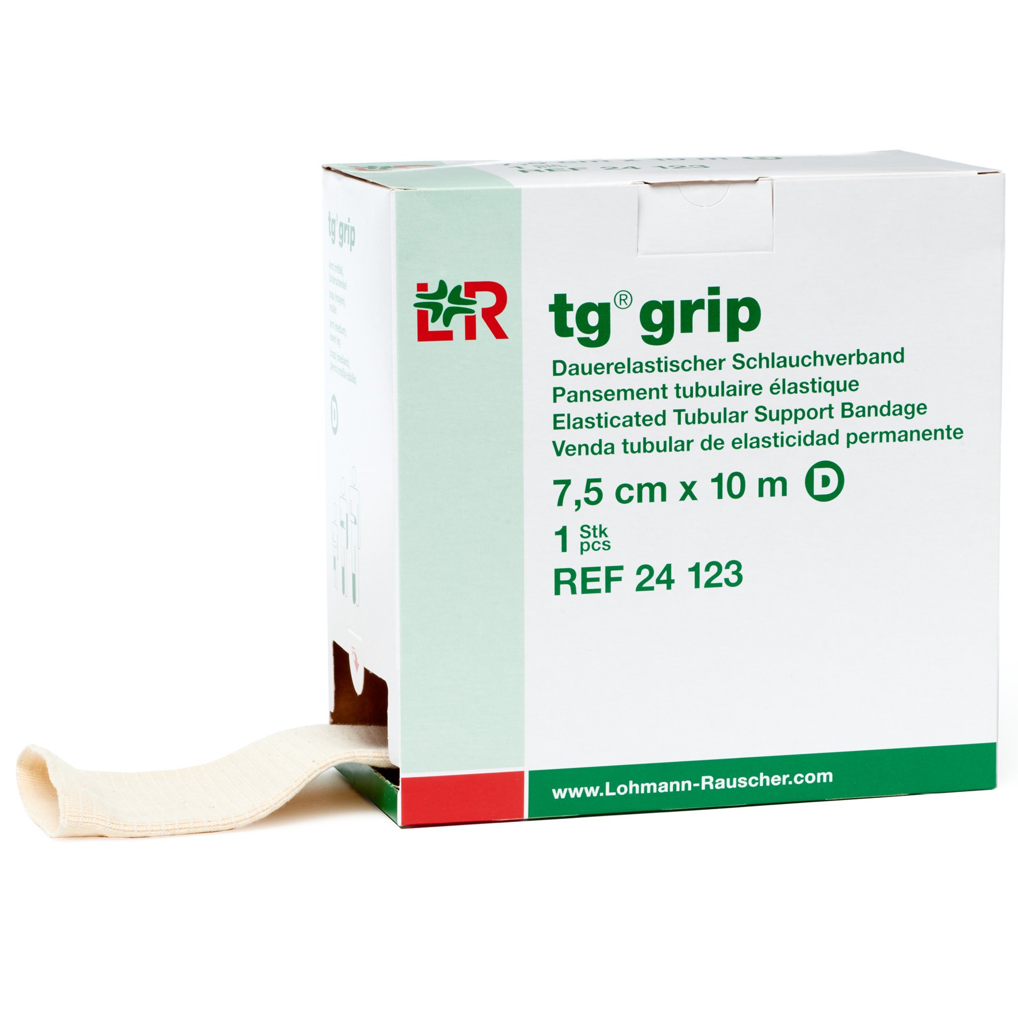 Photo 1 of Lohmann & Rauscher Tg Grip, Size D, 7.5cm x 10m, Elasticated Tubular Compression Bandage for Light & Comfortable Support, Sleeve for Sprains, Strains, Soft Tissue Injuries, Skin Friendly Stockinette