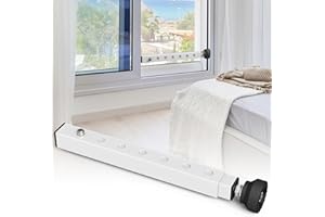 WooFog（Short）Window Security Bar Adjustable, Window Bars Security Inside, Window Lock Bar for Horizontal Sliding Windows, Window Locks for Up and Down Windows, Extends Form 11" to 18" (White-1 Pcs)
