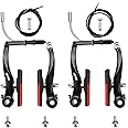 RUJOI Bike Brakes Set,Mountain Bike V Brakes Type,V-Brake Replacement Set for MTB, Road Bike,BMX,E Bike Black (2 Pack)…
