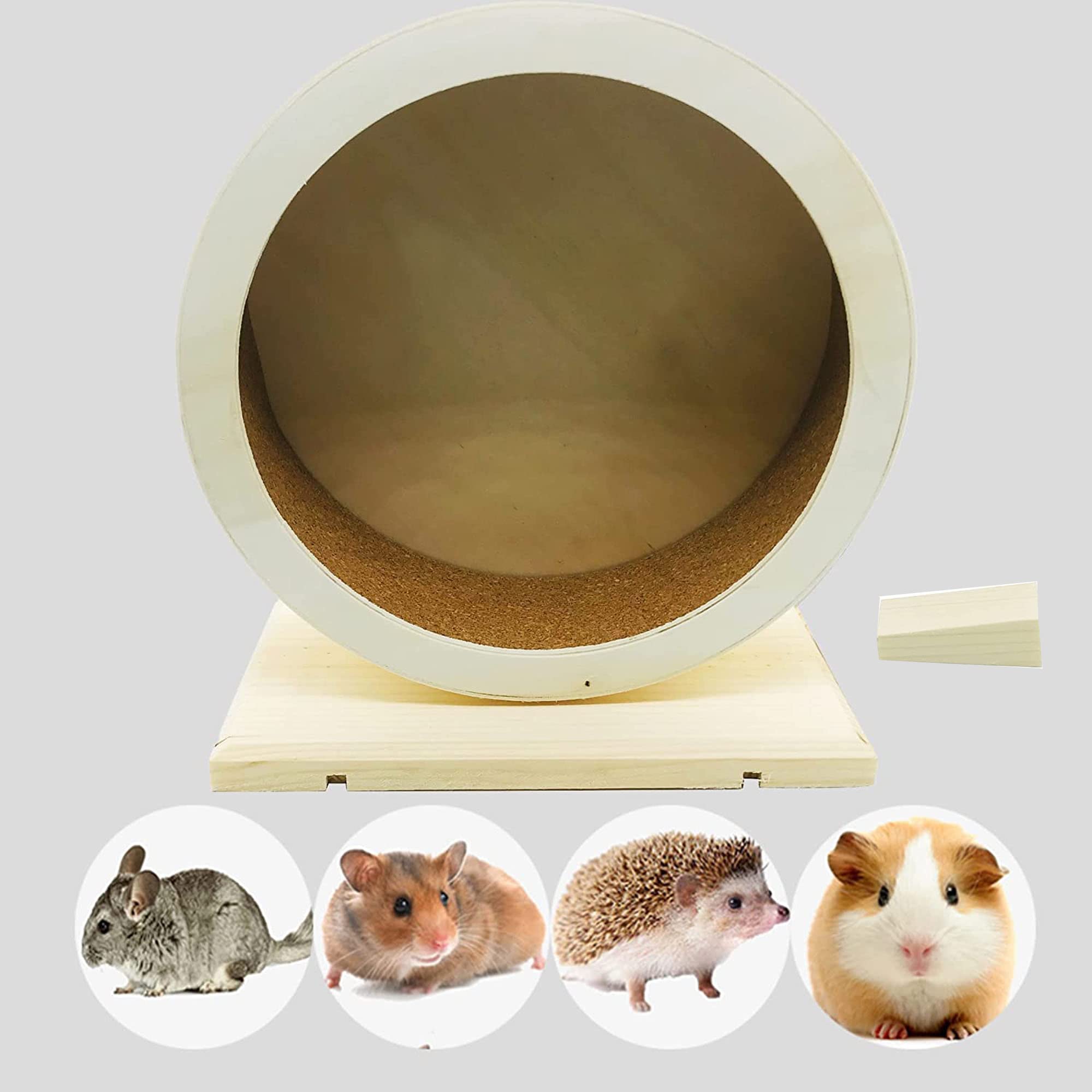 Photo 1 of Allazone Hamster Wooden Running Wheel, Wooden Small Pets Exercise Wheel, Running Spinner Wheel Play Toy for Rat Gerbil Mice Chinchillas Hedgehogs Guinea Pigs, S