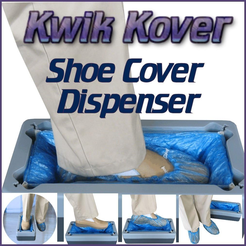 Easy Use Kwik Kover Disposable Shoe Cover Overshoe Dispenser with 50 FREE Disposable Shoe Covers for the Home, Hygiene Areas, Boats, Yachts, Food Production, Crime Scenes, Show Homes. So Easy to Use they will be Used