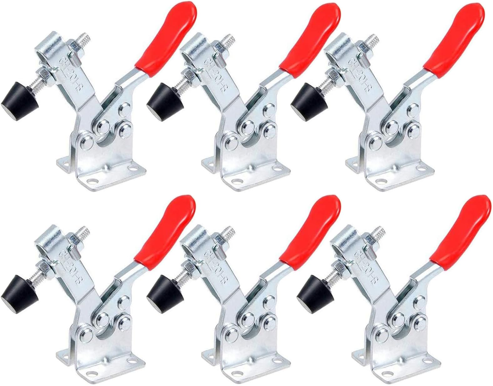 Toggle Lever Tensioner, Lostwry 6 Pieces 201B Quick Release Set Metal Toggle Clamp, Hand Tool 90 kg 198 lbs Capacity, Non-Slip, Horizontal, Toggle Clamp for Machine Operation