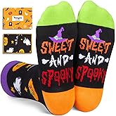 HAPPYPOP Halloween Horror Dino Ghost Socks - Spooky Witchy Pumpkin Gifts Kids Teens Adults