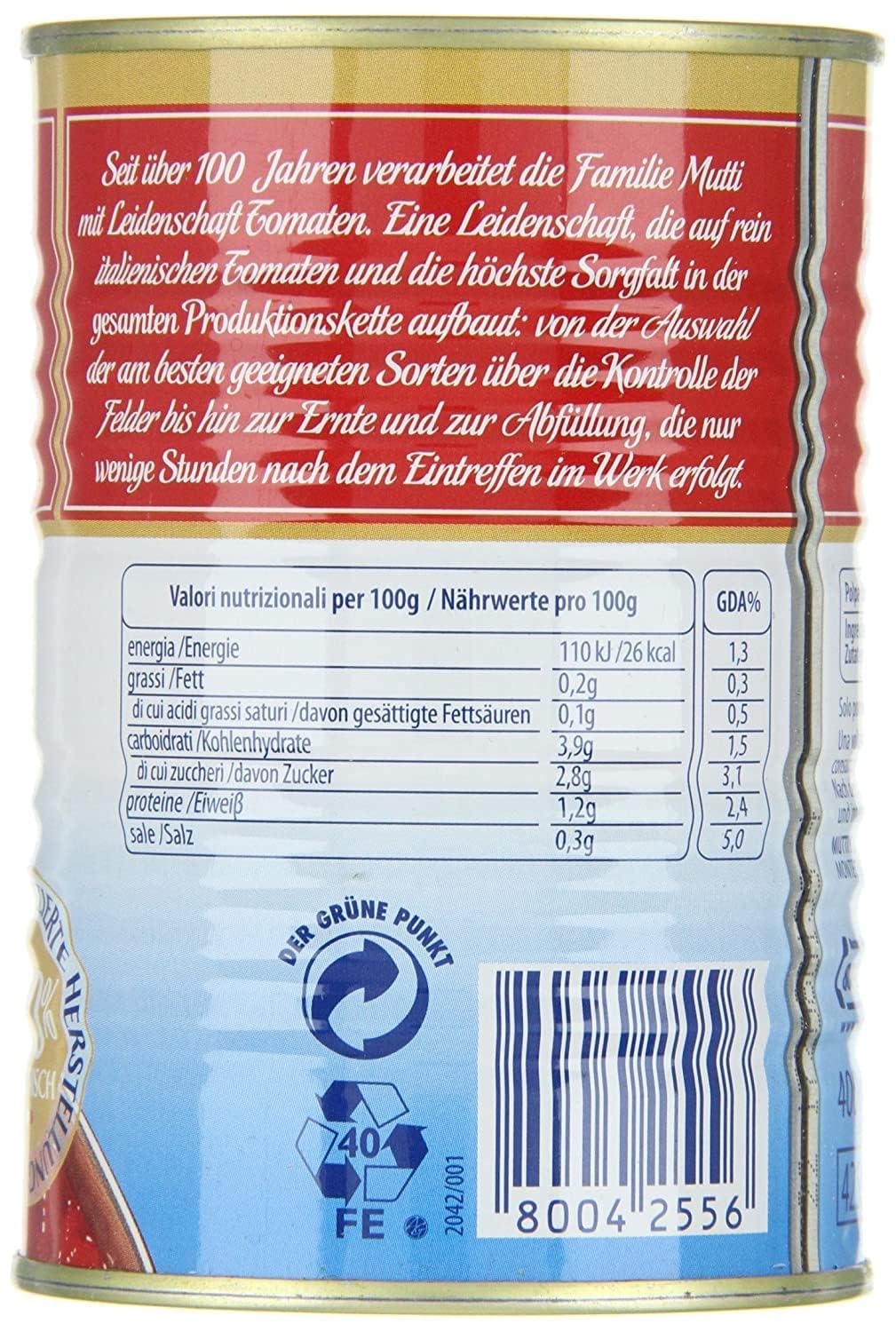 Mutti Polpa – Feinstes Tomatenfruchtfleisch in Stücken – 100% italienische Tomaten aus Parma – aromatisch & vielseitig für Pizza, Pasta, Saucen – schonend 48x dose 400 g + Italian Gourmet polpa 400g 4