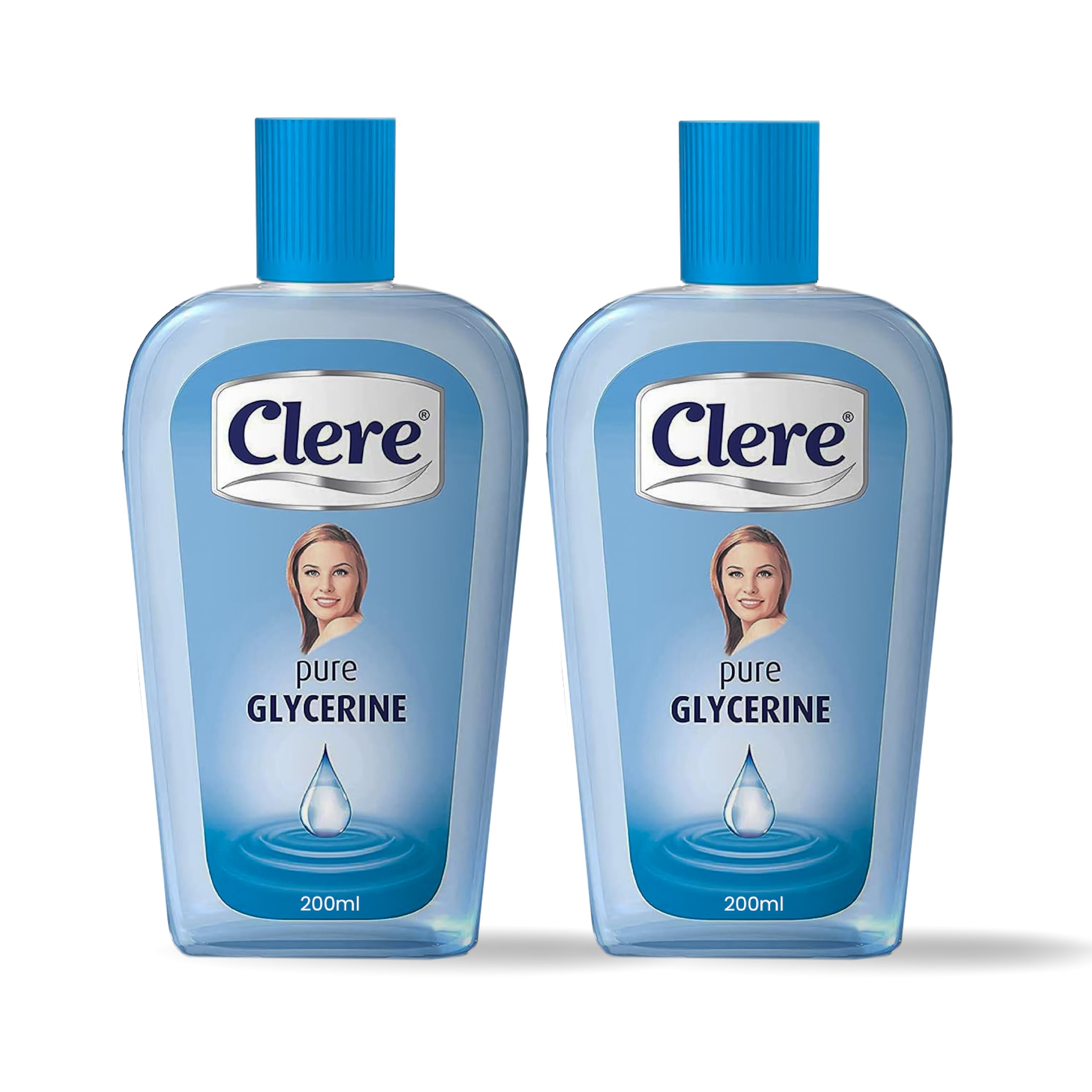 CLERE 100% Pure Glycerine Liquid for Versatile Skin Care – Glycerin for Face Moisturizes Dry Skin, Softens, and Glycerol Reduces Stretch Marks 200 ml (Pack of 2) Sourced by Bronx International Ltd