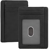 LOUEBICA Compact Slim Minimalist Front Pocket RFID Blocking Wallet for Men and Women Leather Card Holder Wallet