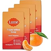 Lume Triple Milled Bar Soap - Rich Moisture & Gentle Cleansing - Paraben Free, Phthalate Free, Skin Safe - 5 ounce (Pack of 4) (Clean Tangerine)