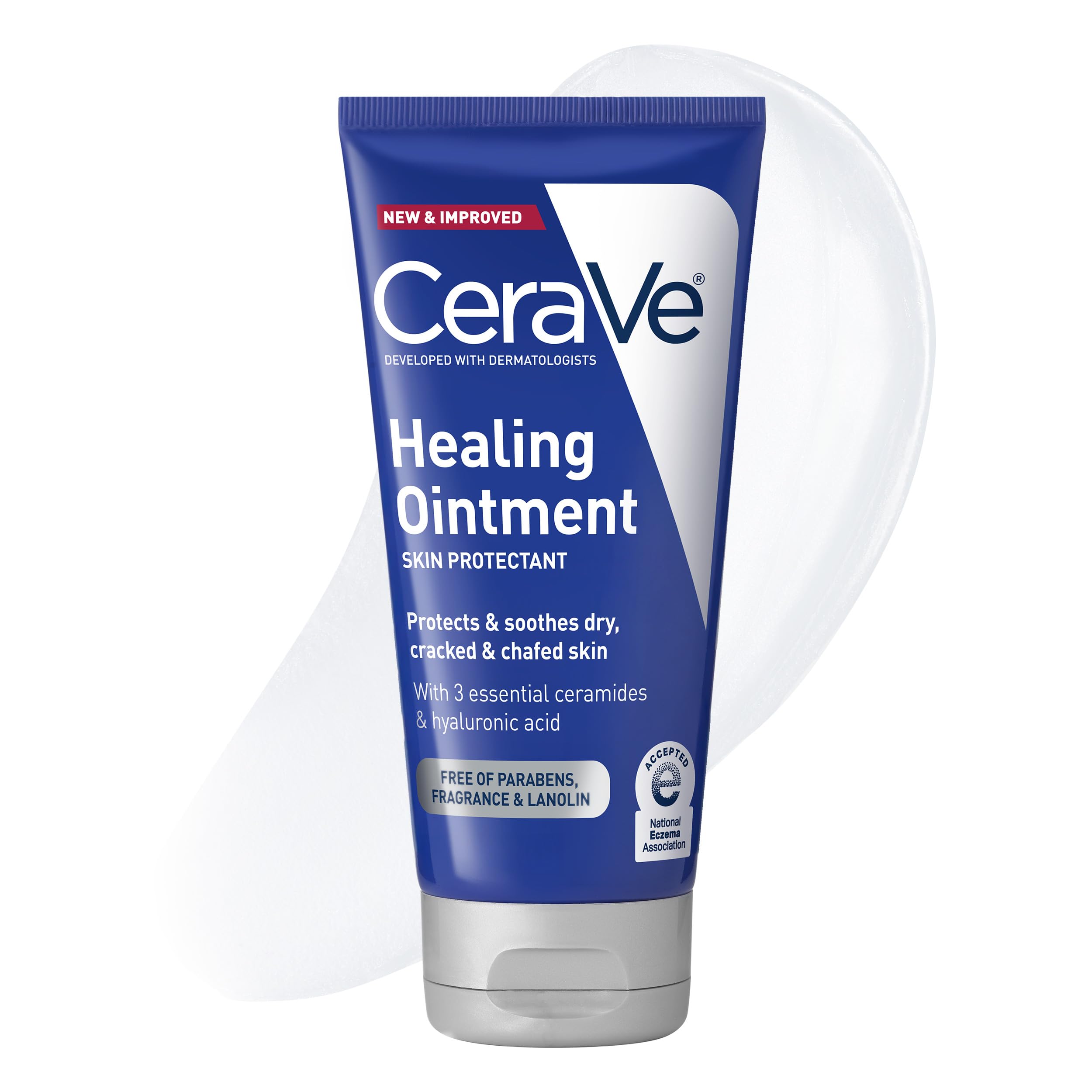 Photo 1 of **USED** CeraVe Healing Ointment, Hydrating Skin Protectant With Petrolatum, Hyaluronic Acid & Ceramides, Face & Body Skin Barrier Repair For Cracked, Chafed, Dry Skin, Fragrance Free & Lanolin Free, 5 Oz