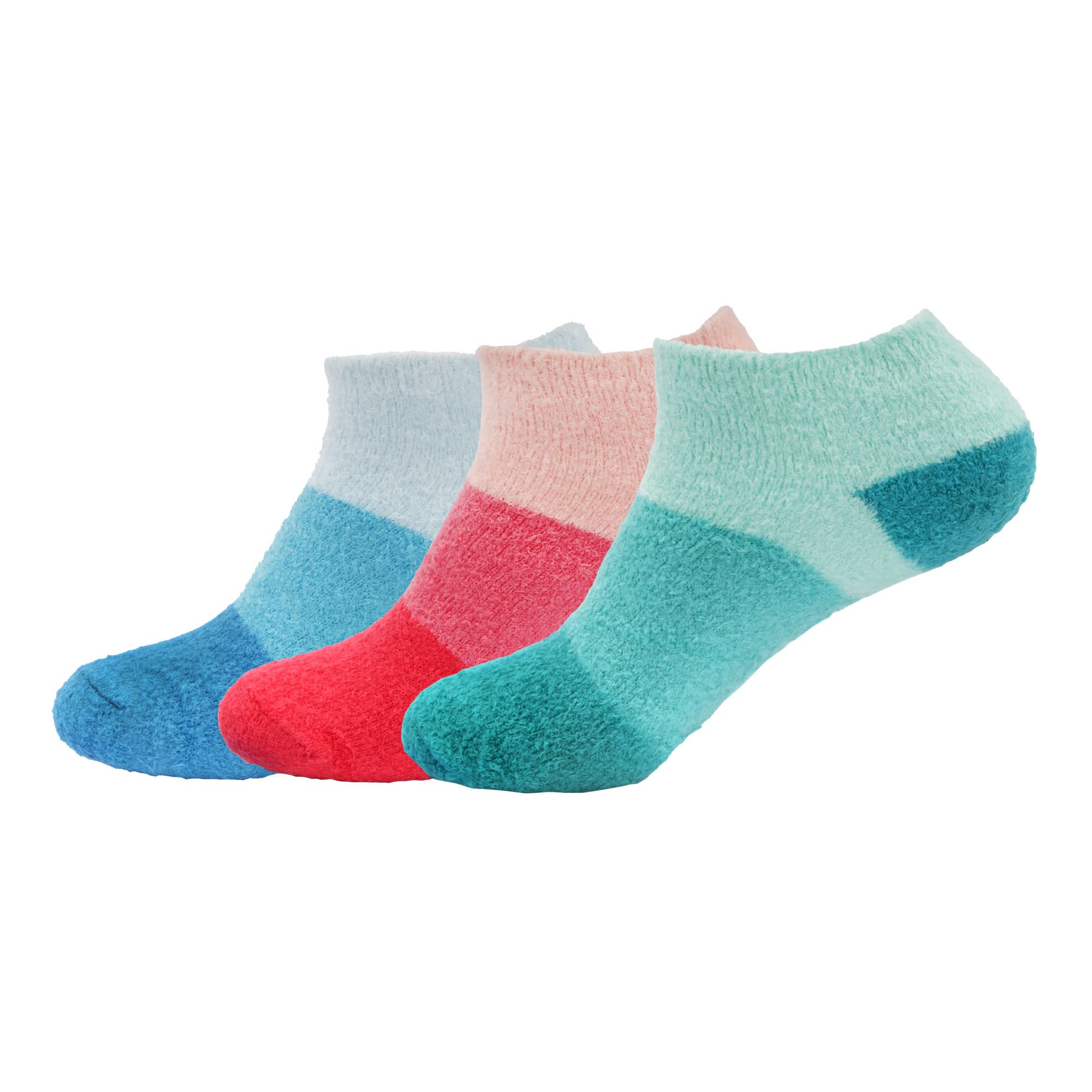 BambooMN Women's Small Super Aloe Infused Fuzzy Nylon Socks - Assortment A - X-Large (UK Size 7-11)