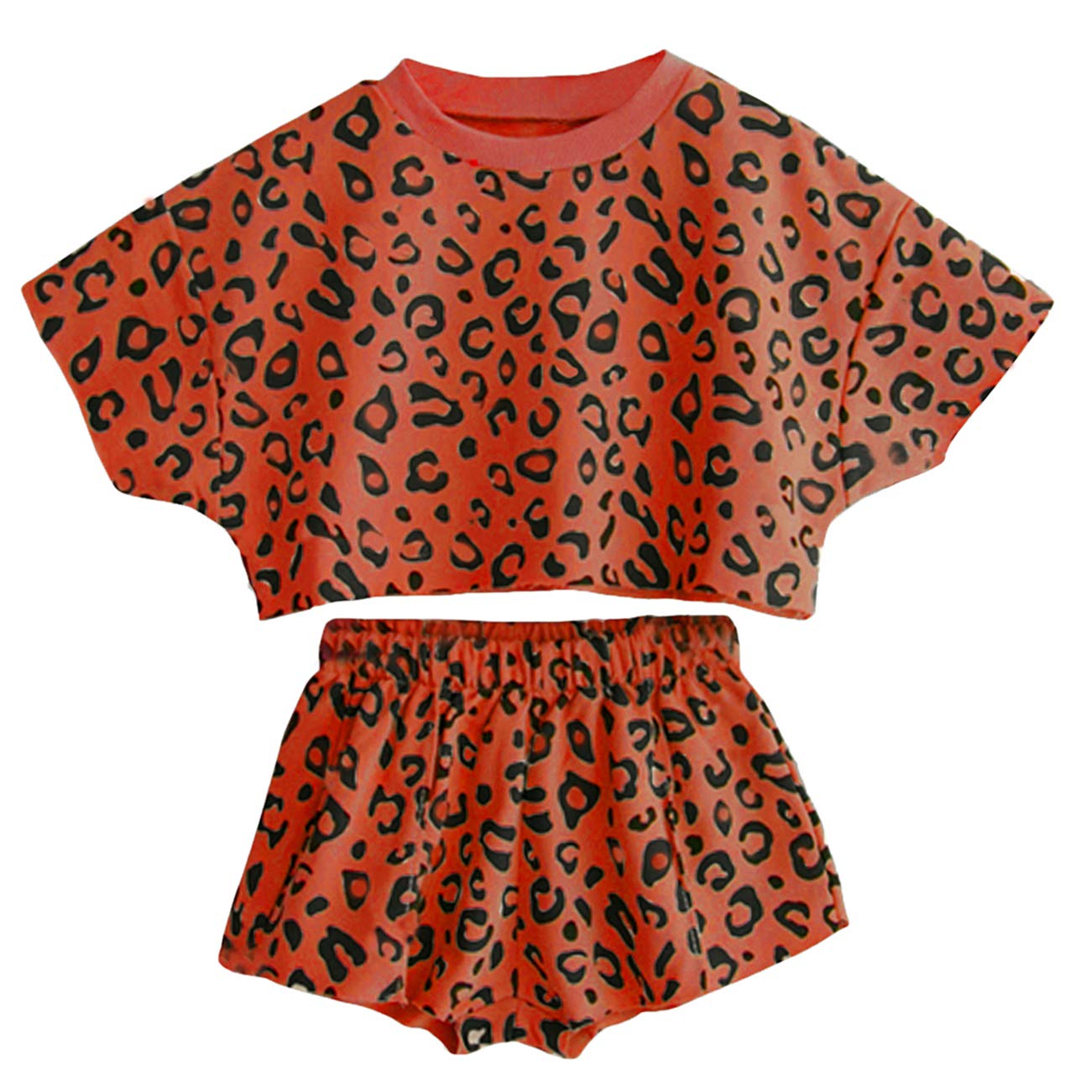 Toddler Baby Girls Leopard Print Summer Clothes Set
